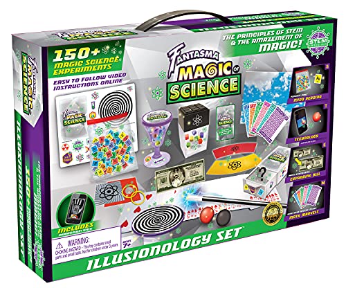 Fantasma Magic of Science Illusionology STEM Based Magic Set - Over 150 Science Experiments and Tricks, Blue
