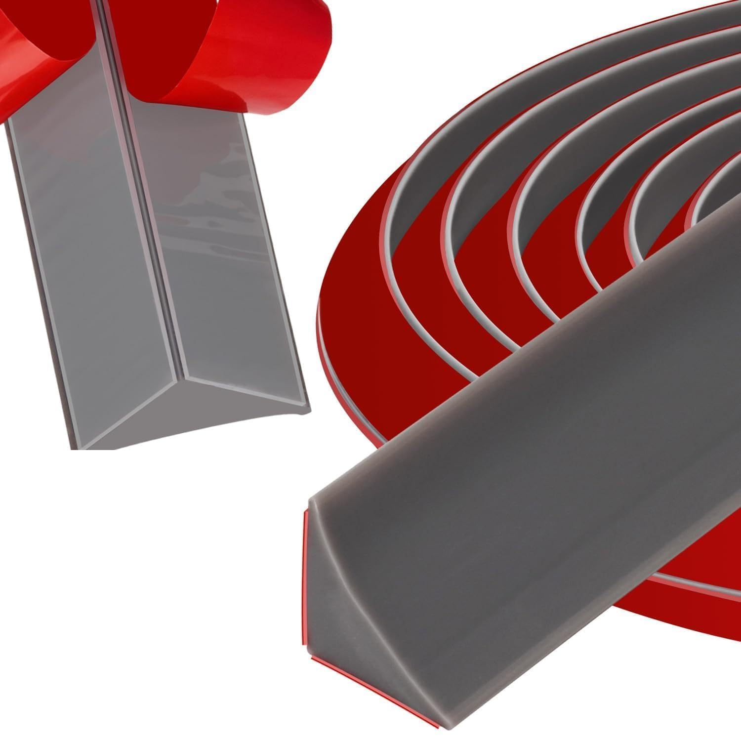 Arbeitsplatte Abschlussleiste Küchenabschlussleiste Küchenarbeitsplatte Selbstklebend 5 meters Küchenleisten zum Abdecken von Fugen in Küche Oder Bad 15mm*15mm (Grau, 5m)