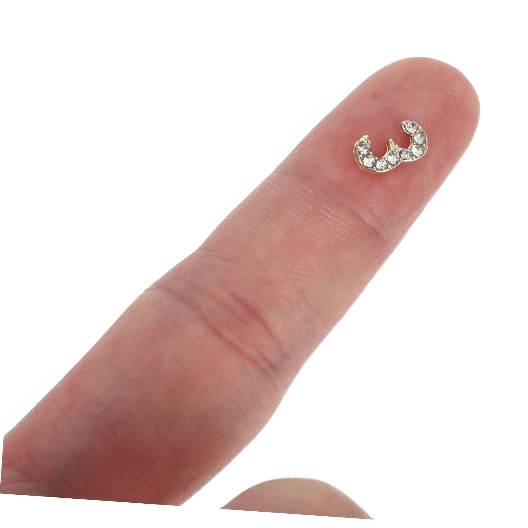 SHERCHPRY Adornos de Uñas Números 100 Piezas, Gemas de Imitación de Hierro Dorado, Base Plana para Decoración de Manicura en Salón