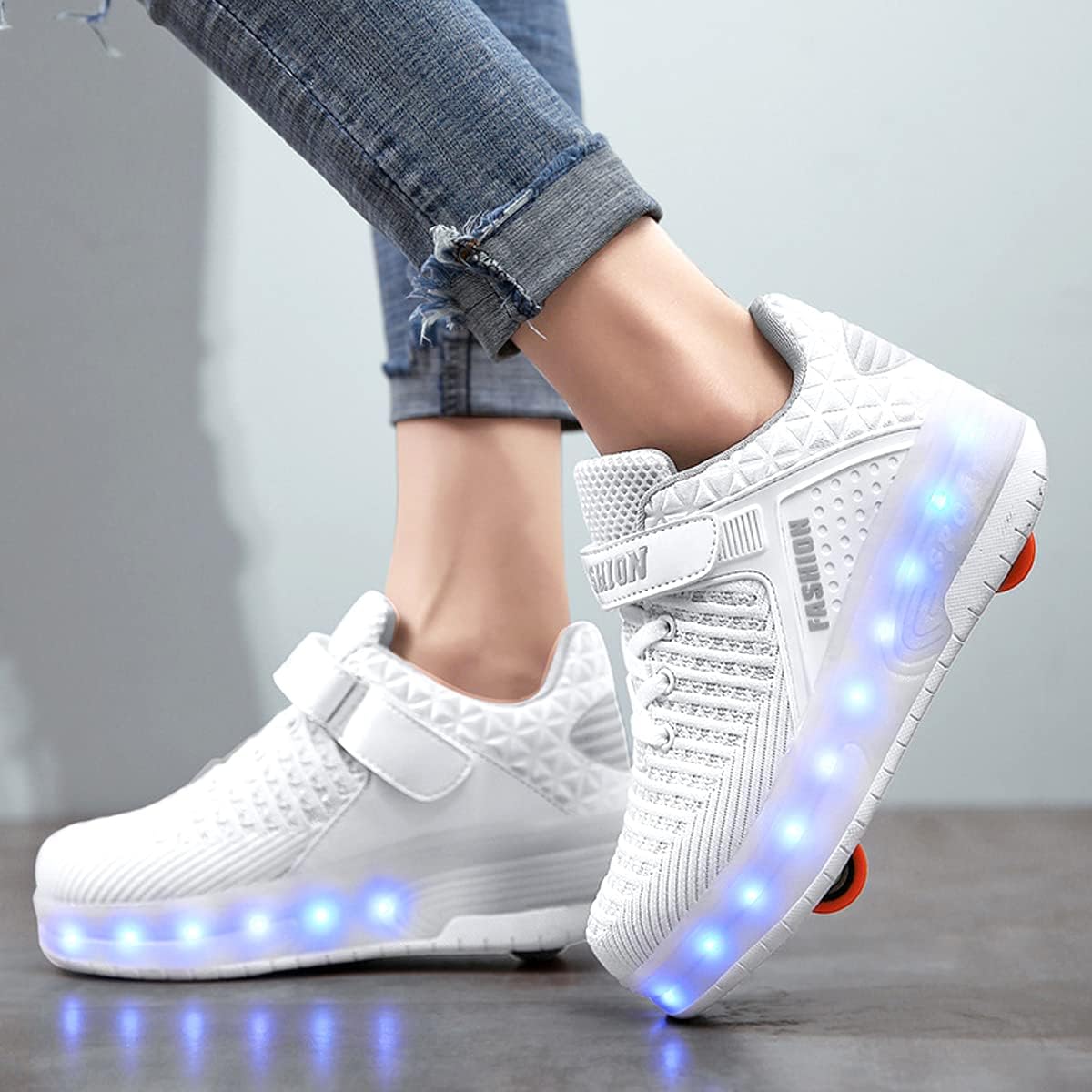 Chargable LED Light Up Roller Shoes 