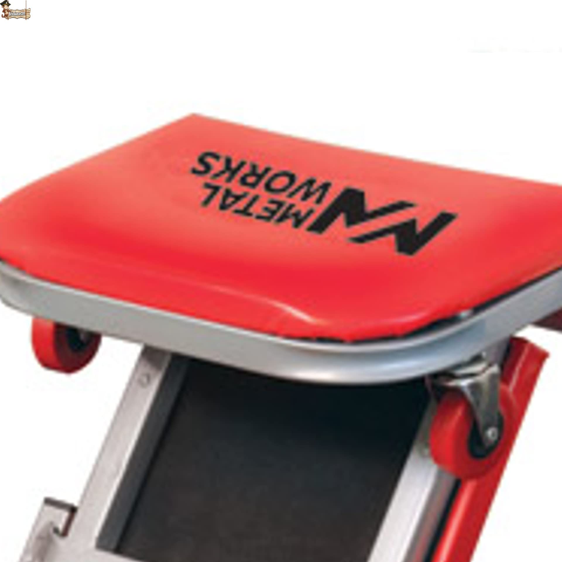 BricoLoco.com Camilla mecánico Convertible en Taburete de Montaje. Ruedas giratorias multidirección. Asiento de Montaje Acolchado. Estructura Acero.
