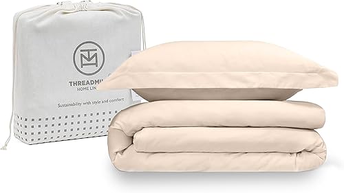 Threadmill Juego de funda de edredón de algodón para cama de tamaño individual, con cierre de cremallera y 1 funda de almohada, resistente a la