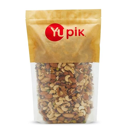 Yupik Nueces de mezcla cruda, 1 libra, nueces mixtas naturales de primera calidad con almendras, nueces, pistachos, anacardos y nueces de Brasil,