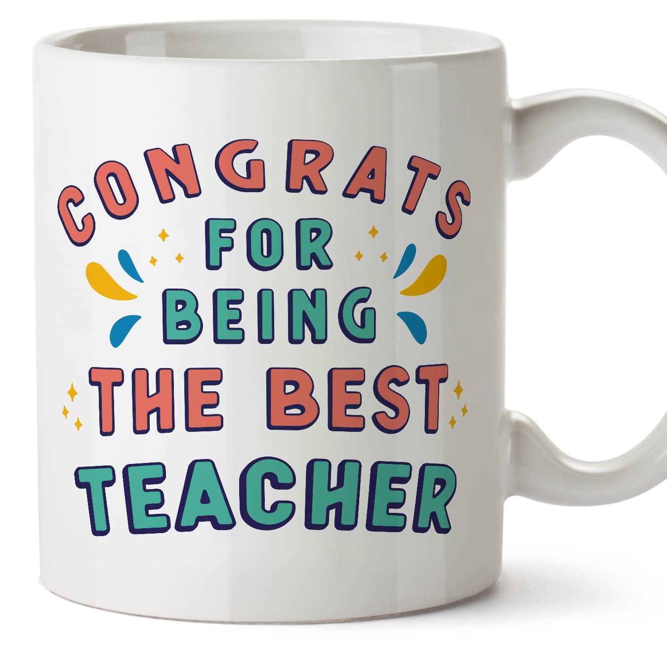 MUGFFINS Teacher Mug - in English - Congrats for Being The Best - Funny Gift for Colleagues - Ceramic 11oz Mug โ image 1