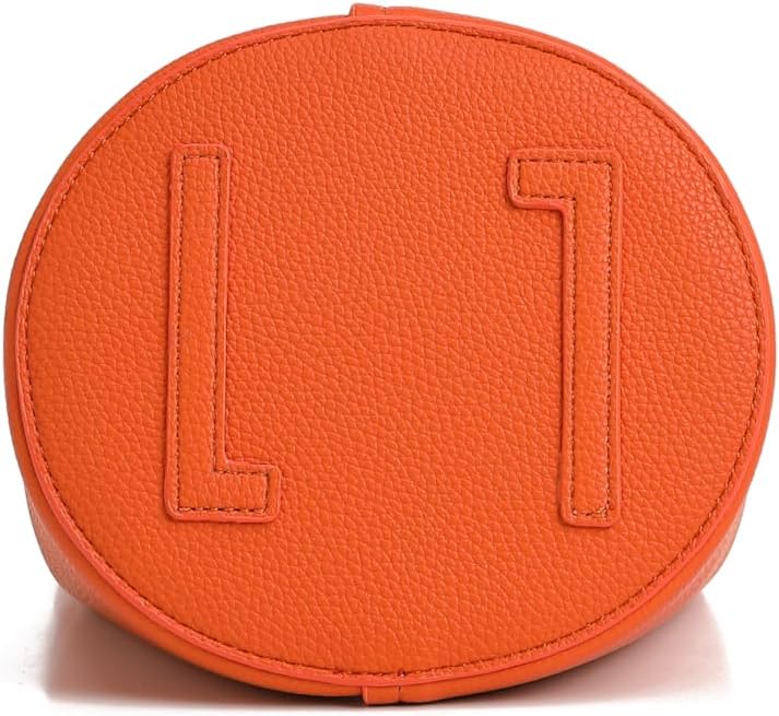 Women's small crossbody bag made of synthetic leather, mini bucket style shoulder bag with scarf, detachable shoulder strap - Image 7