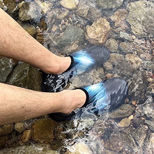 Image of WateLves Water Shoes for Womens Mens Barefoot Quick-Dry Aqua Socks for Beach Swim Surf Yoga Exercise New Translucent Color Soles