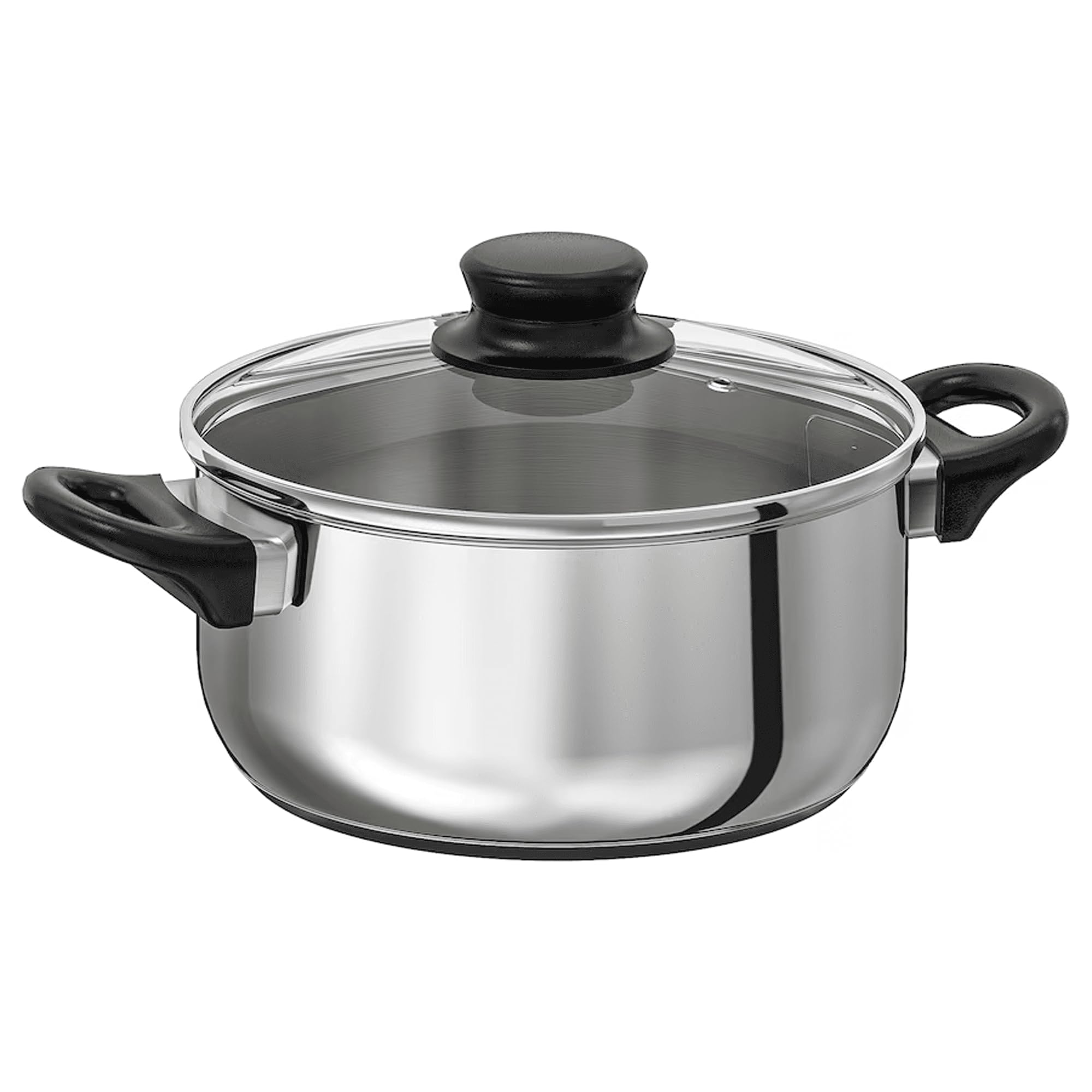 Stainless Steel Saucepan with Glass Lid – 2.8L Pot for Cooking, Boiling, and Simmering