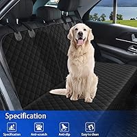 Vista 6 de BESULEN Funda de asiento trasero para perro, impermeable, tipo banca, compatible con reposabrazos y cinturón de seguridad, protector universal