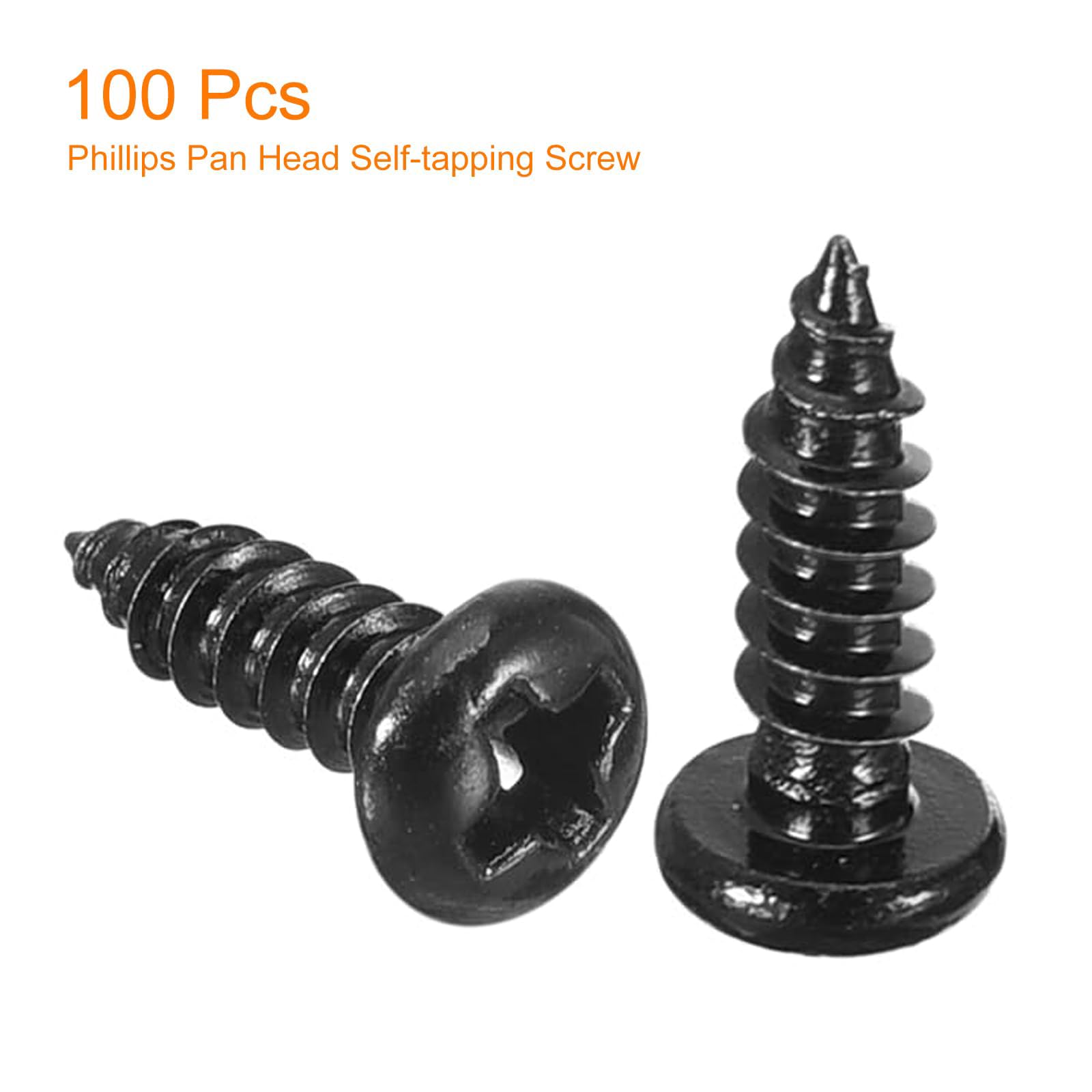 TA-VIGOR 100Pcs Self Tapping Screws, M3 Phillips Pan Head Screw, 10mm Round Head Tapping Screws - Image 3