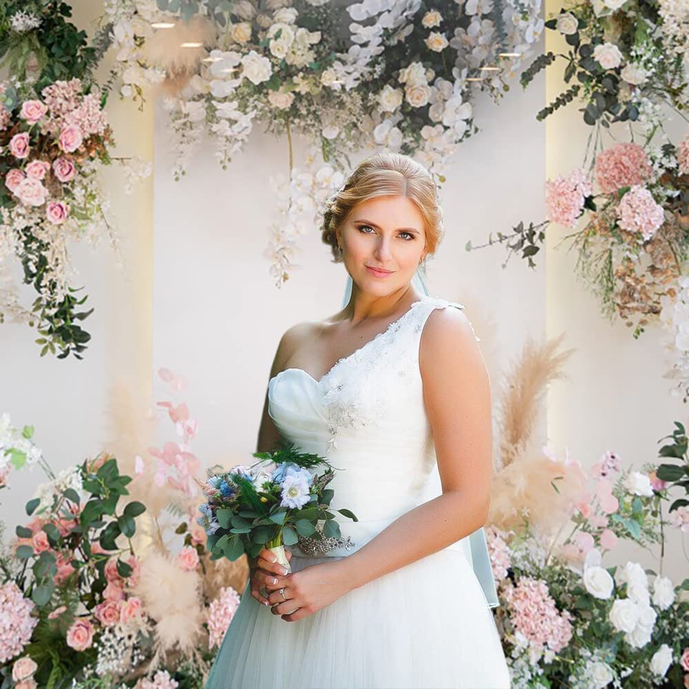 ウェディング フォトブース ピンクフラワー Amazon | 花柄ウェディング背景幕 ブライダルシャワー ホワイト