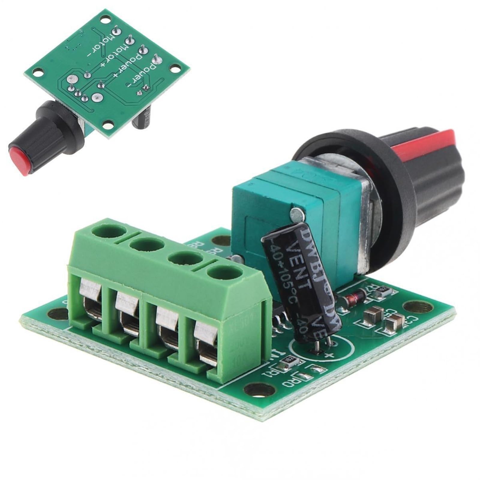 Controlador PWM de velocidad para motor DC de 1,8V a 12V y 2A ajustable