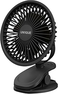 UN1QUE Mini Portable Fan Battery Operated, 6 Inch Powerful USB Table Fan, 3 Speed Quiet Rechargeable Fan with Less Vibration, 720° Rotate Personal Mini Fan for Home Office Stroller Camping-picture-13