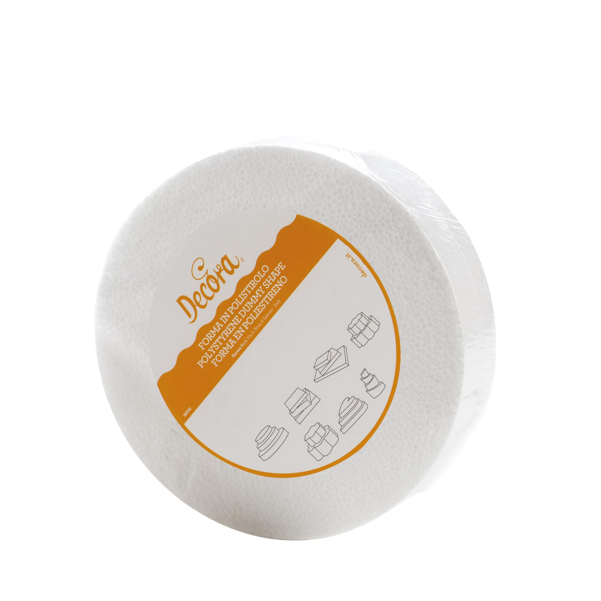 Decora 0173923 Basi tonde in polistirolo ideali per esercitazioni e per realizzare torte a piani dall'aspetto perfetto, Dim. Ø 35 X H 5 CM