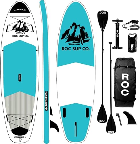 Roc Inflatable Stand Up Paddle Boards with Premium SUP Paddle Board Accessories, Wide Stable Design, Non-Slip Comfort Deck for Youth & Adults