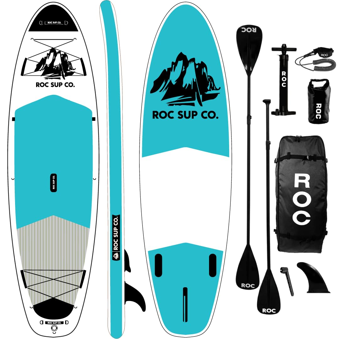 Roc Inflatable Stand Up Paddle Boards with Premium SUP Paddle Board Accessories, Wide Stable Design, Non-Slip Comfort Deck for Youth & Adults