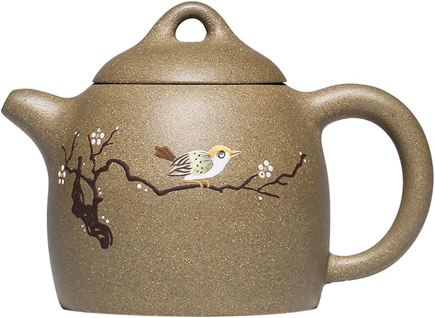 Teapot Zisha Teapot Yixing Elegant Purple Clay Teapot Raw Ore Cyan Bean Sand Handwork Painted Kung Fu Tea Set Household Kettle Pottery Teapot