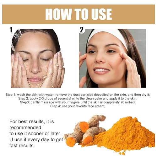 Akary Turmeric Repair Face Serum Dark Spot Corrector, Natural Facial Skin Care Moisturizing Repair Serum Moisturizer - Acne Treatment, Reduce Fine Lines, Evens Tone, Hydrate Dull & Dry Sensitive Skin #TOP4