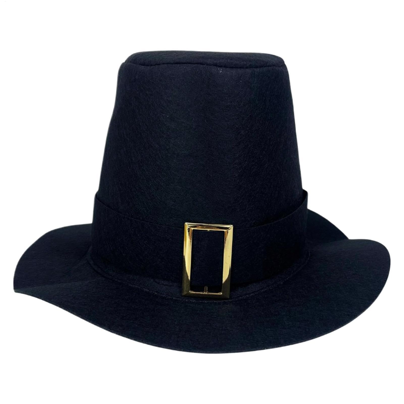 Pilgrim Hats Pack - Adjustable Headwear for Thanksgiving, Novelty Black Costume, Novelty Costume Accessories, Festive Party Headwear, Adjustable School Hat, Classic Hat, Puritan