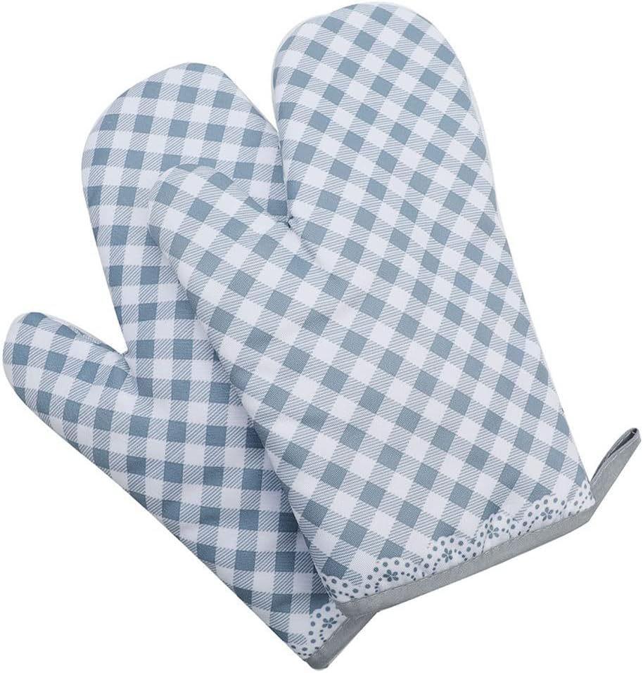 2 Pack Microwave Gloves Kitchen Tool Heat Resistant Non-Slip Baking(Black)