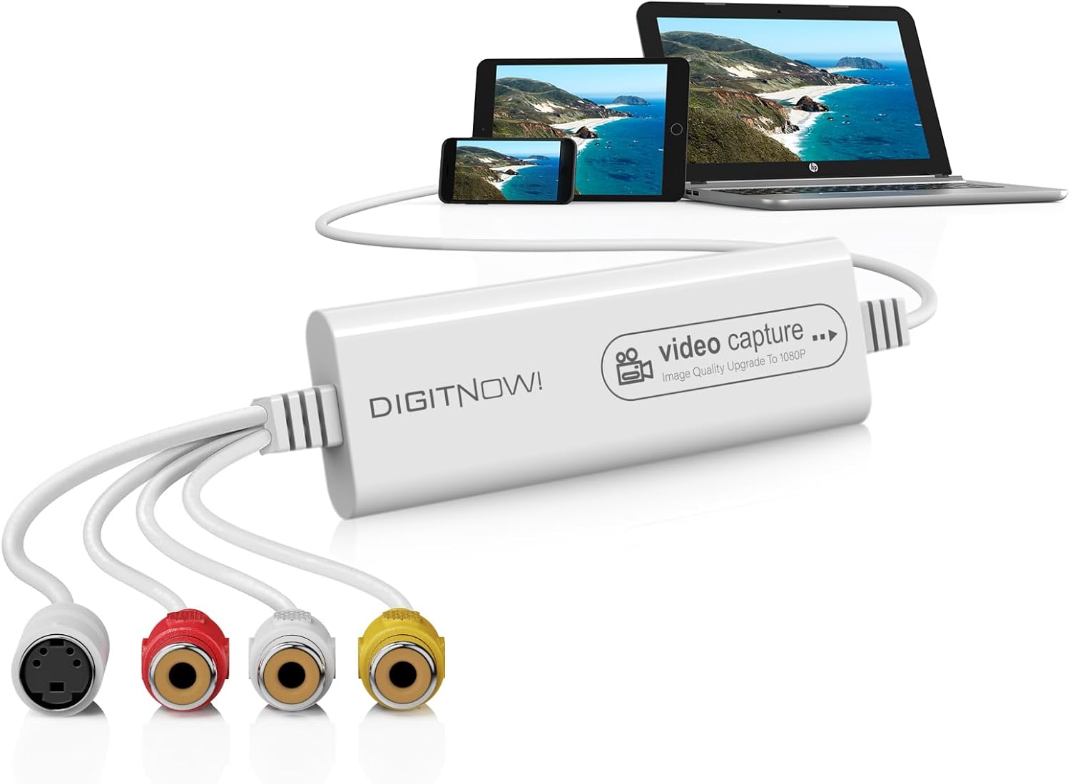 Video Capture, USB Video Capture Device, Convert VHS to Digital, VHS/VCR/Hi8/Mini DV to Digital/DVD Converter, for Tape Player Camcorder Camera PC TV OBS, for Mac OS, Android, WinXP/7/8/10