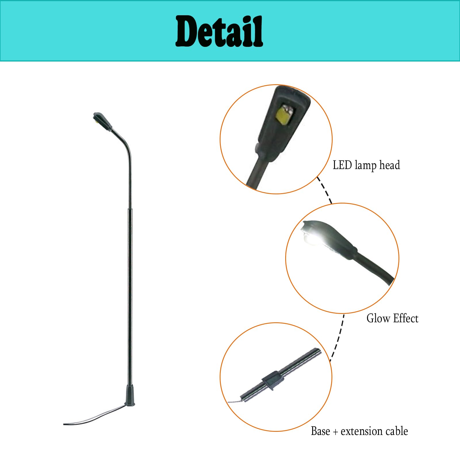 Modelleisenbahn - Set di 12 lampade a LED, 14 cm, luce bianca calda, 12 pezzi, 14 cm