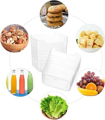 Miniatura 9 de Zerodeko 2 unidades de almacenamiento para puerta de nevera, contenedores de almacenamiento transparentes, contenedores organizadores de congelador,