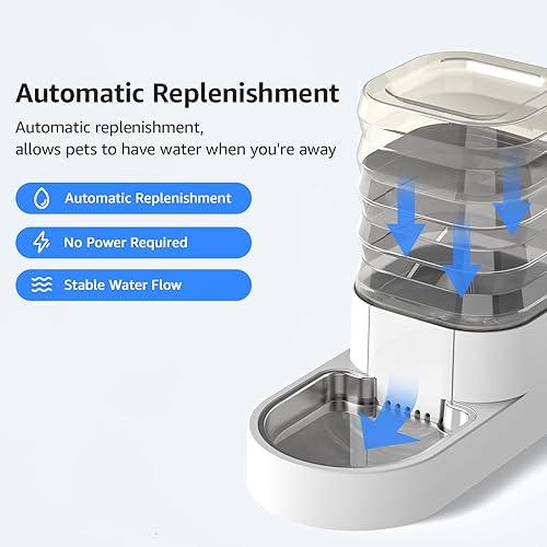 Miniatura 4 de Gravity - Dispensador de agua para perros y gatos, cuenco automático de agua de acero inoxidable para perros, 100% libre de bisfenol A,