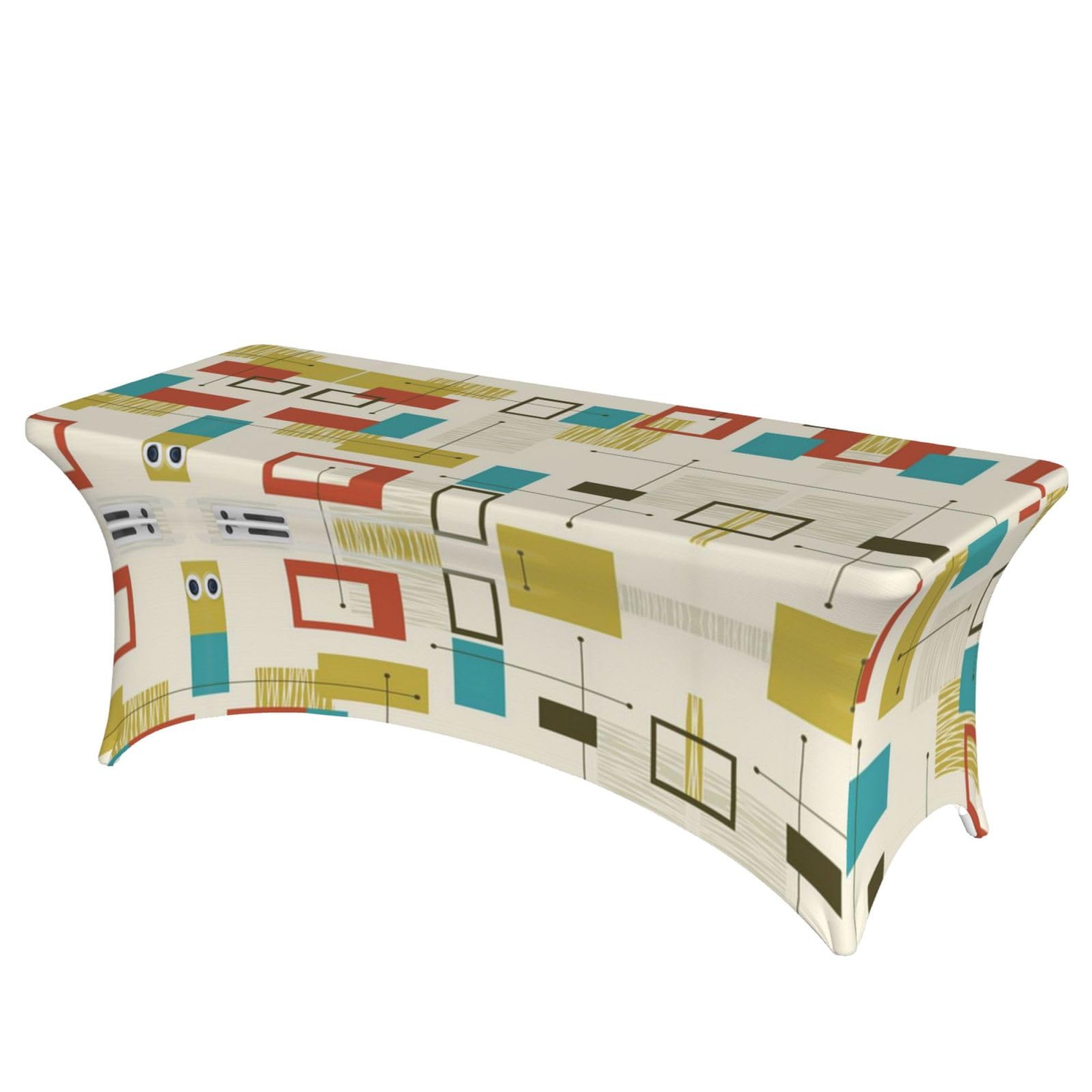 ERCgad Mid Century Modern Print Rectangular Tablecloth Dining Banquet Party Events Home Celebration Table Cover
