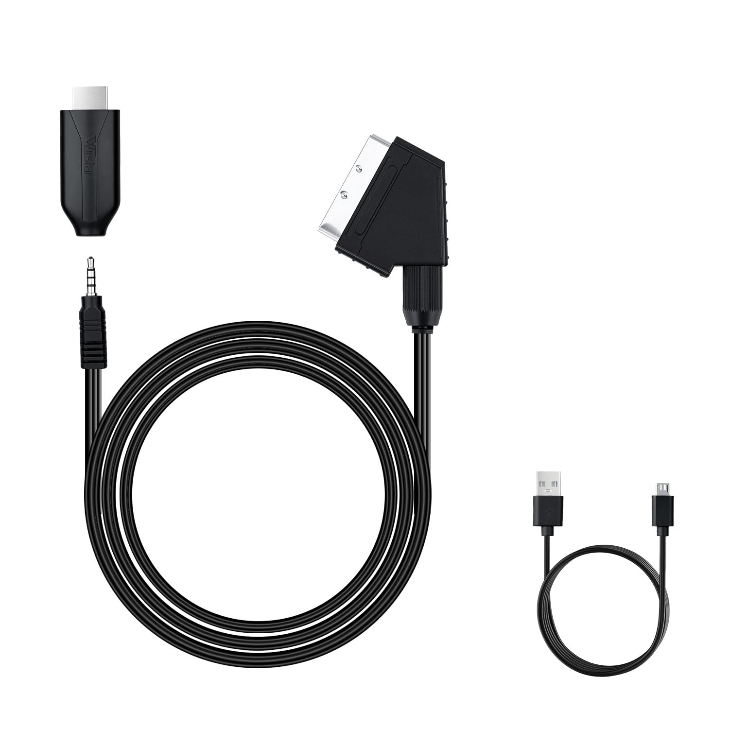 Mcbazel Scart auf HDMI Konverter, Scart auf HDMI Kabel,1080/720p HD Video Audio Adapter für DVD, VHS Videorecorder, Receiver & Konsolen am TV/Monitor,Xbox, PS3, Sky, Blu-Ray, STB - 1