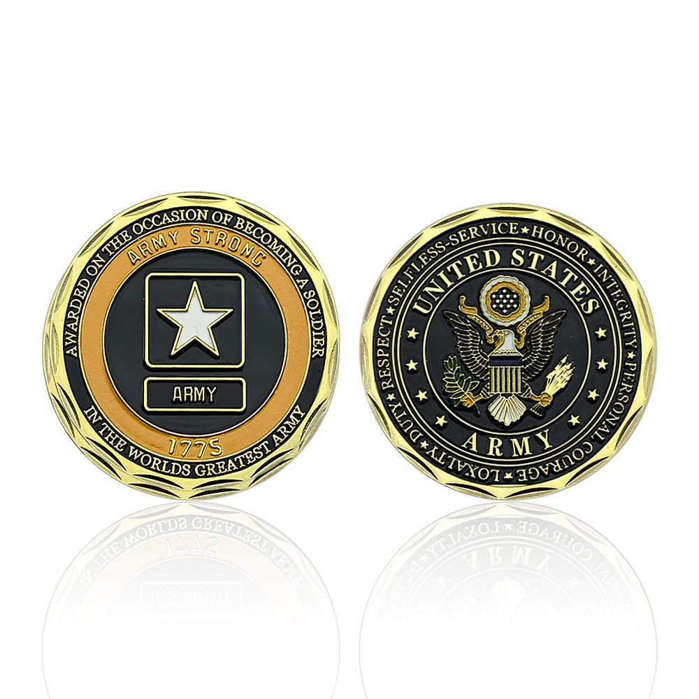 Veteran Gift 250th Anniversary U.S. Army Challenge Coin 1775-2025 - Gold-Plated Military Collectible With High Relief Design - 250th Army Commemorative