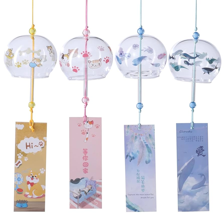 SEA,Swedenの手描き飾りグラス、美術工芸品 Amazon.co.jp: HwaGui 2枚セット ガラス風鈴 夏の風物詩 吊り