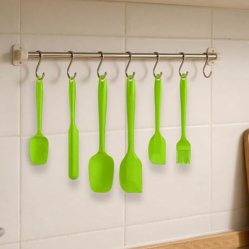 Juego de 6 espátulas de silicona resistentes al calor, utensilios para hornear con cepillo de pastelería, herramientas de cocina antiadherentes, kit