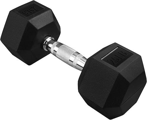 Miniatura 4 de Mancuerna hexagonal con revestimiento de goma en una sola par-101520253035404550 libras