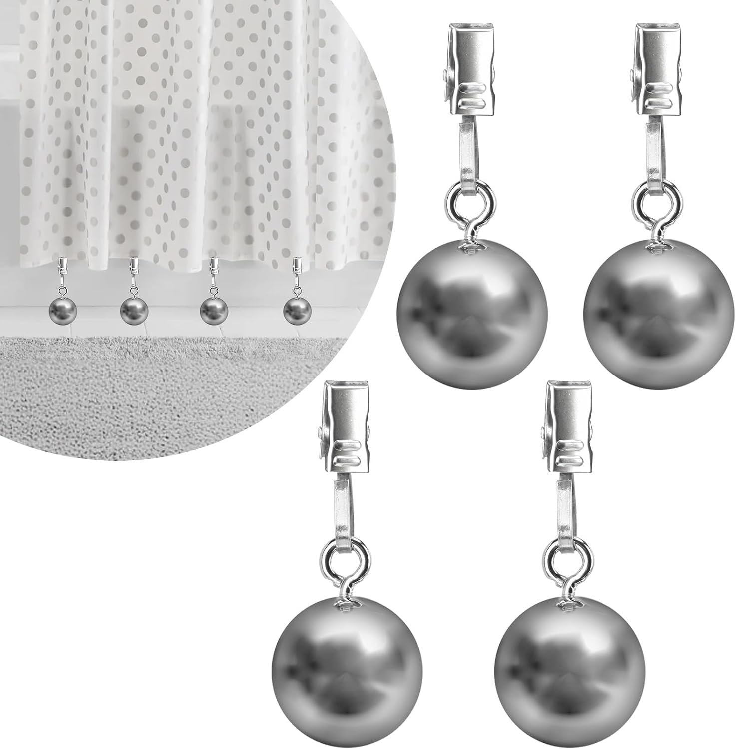 10 Pack Shower Curtain Weights, Prevent Curtain Liner from Blowing Around, Stainless Steel Shower Liner Weights Clip Down Curtain, Garden Flags Tablecloth