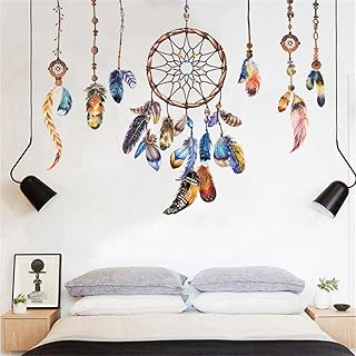 Dream Catcher Wall Decals,YXY LLC Dream Catcher Feathers Wall Stickers for Bedroom Kids Room Decoration (Dream Catcher)