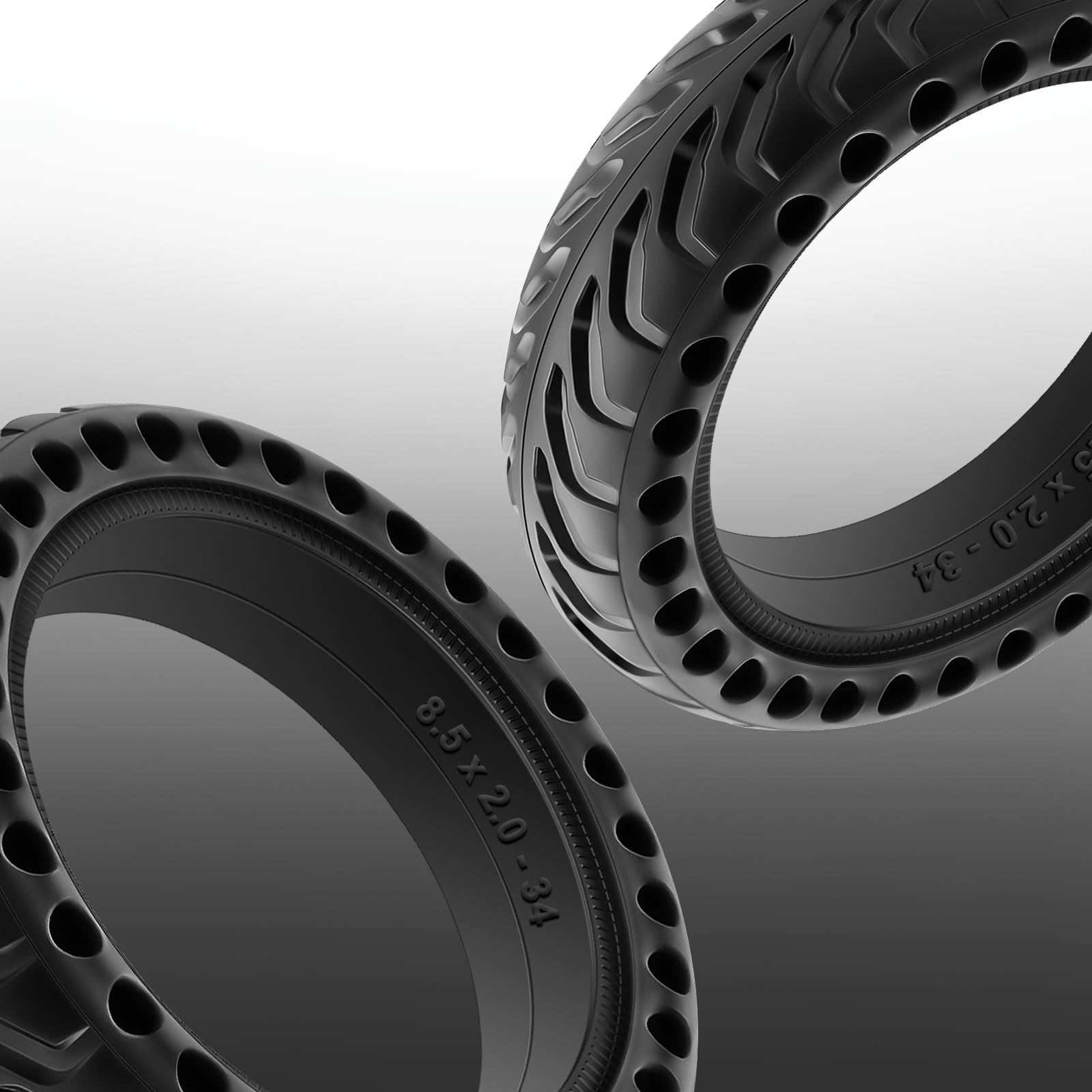 Pneu Plein 8 1/2 x2, Pneus Increvable 8,5 Pouces, Roue Pleine Trottinette 8.5x2 Pouces pour Xiaomi Pro 2 1S M365 Pro Mi 3, Zéro-Entretien & Haute Durabilité, (avec 2*Démonte-pneu Manuel), 2PCS