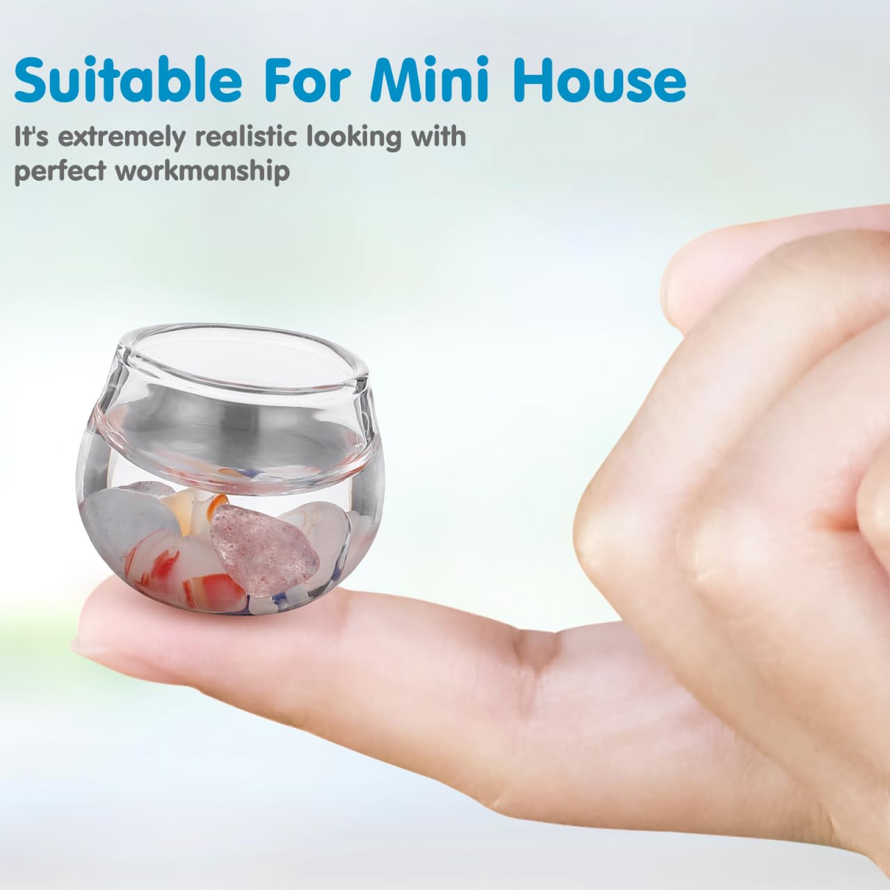 TOYANDONA Miniature Fish Bowls Set 6 Pcs Glass Tiny Fish Tanks for Dollhouse Decoration Realistic Goldfish Tank Ornaments Mini House Accessories - Image 4