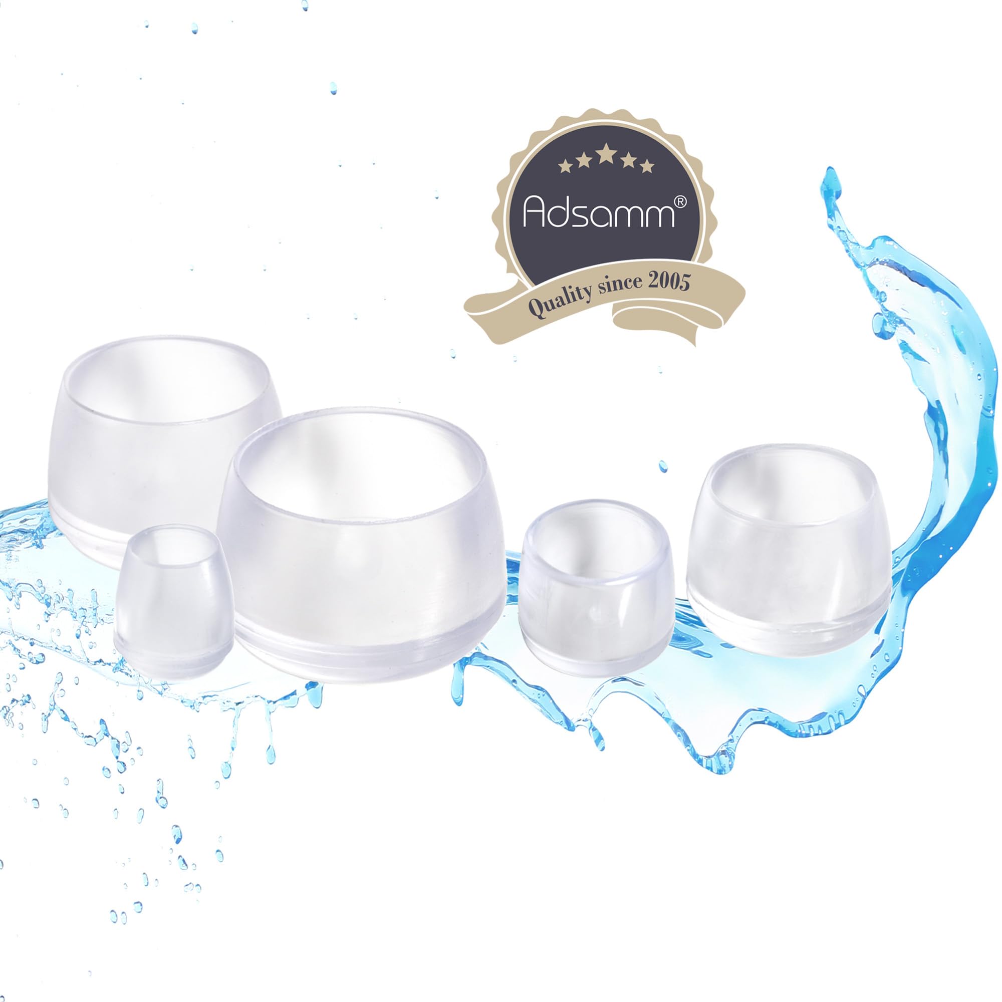 Adsamm LG-TR-20-100 LG-TR-20 100 x Chair Leg Caps Transparent Diameter 20 mm — view 5
