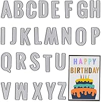 Vista 8 de Letras del alfabeto mayúsculas troqueladas para hacer tarjetas, juego de troqueles de 26 palabras del alfabeto, plantillas de troqueles de letras