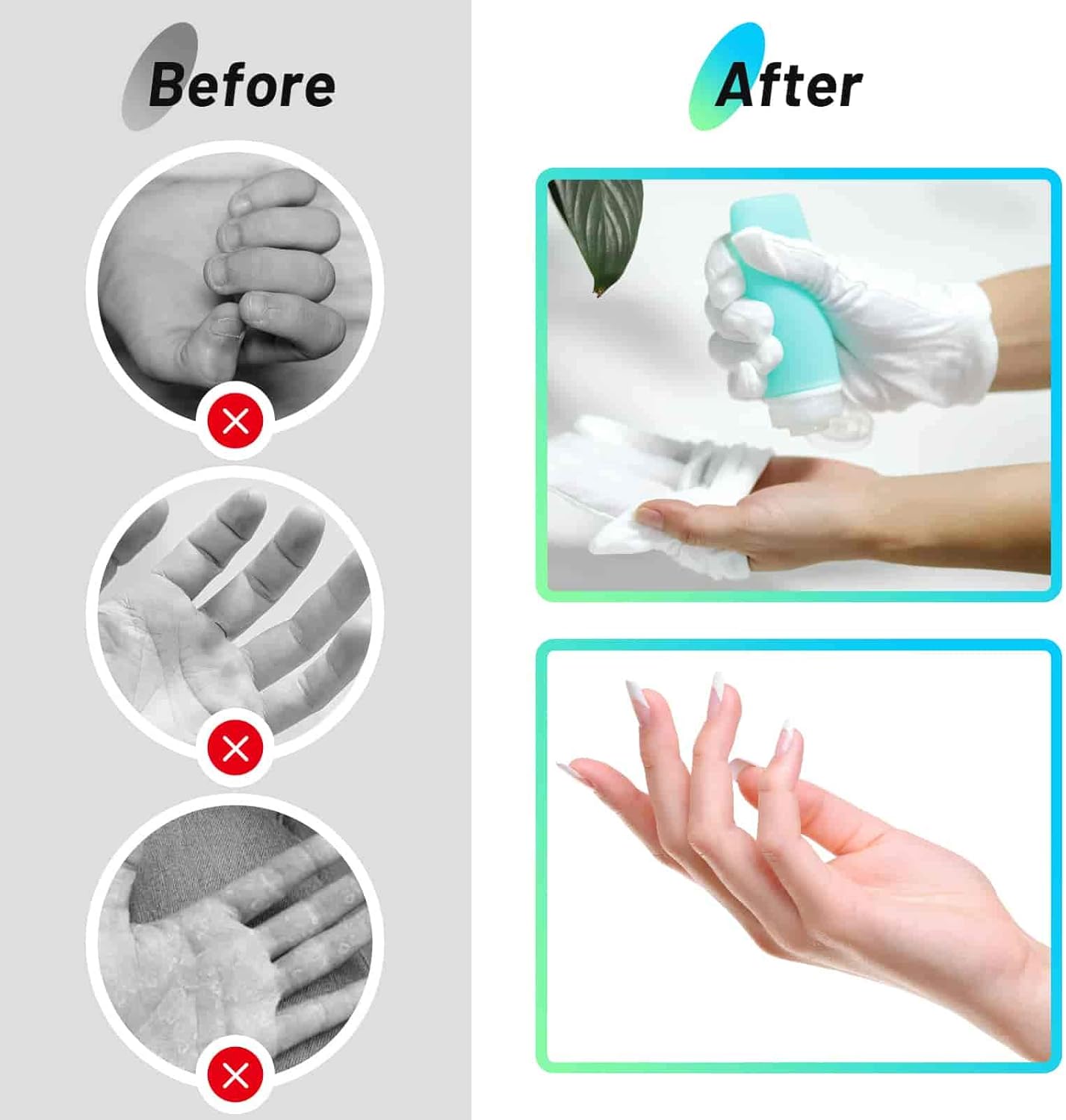 Cotton Gloves for Dry Hands, Paxcoo 20 Pairs Large White Cotton Gloves for Cosmetic Moisturizing and Inspection (Pack of 2)