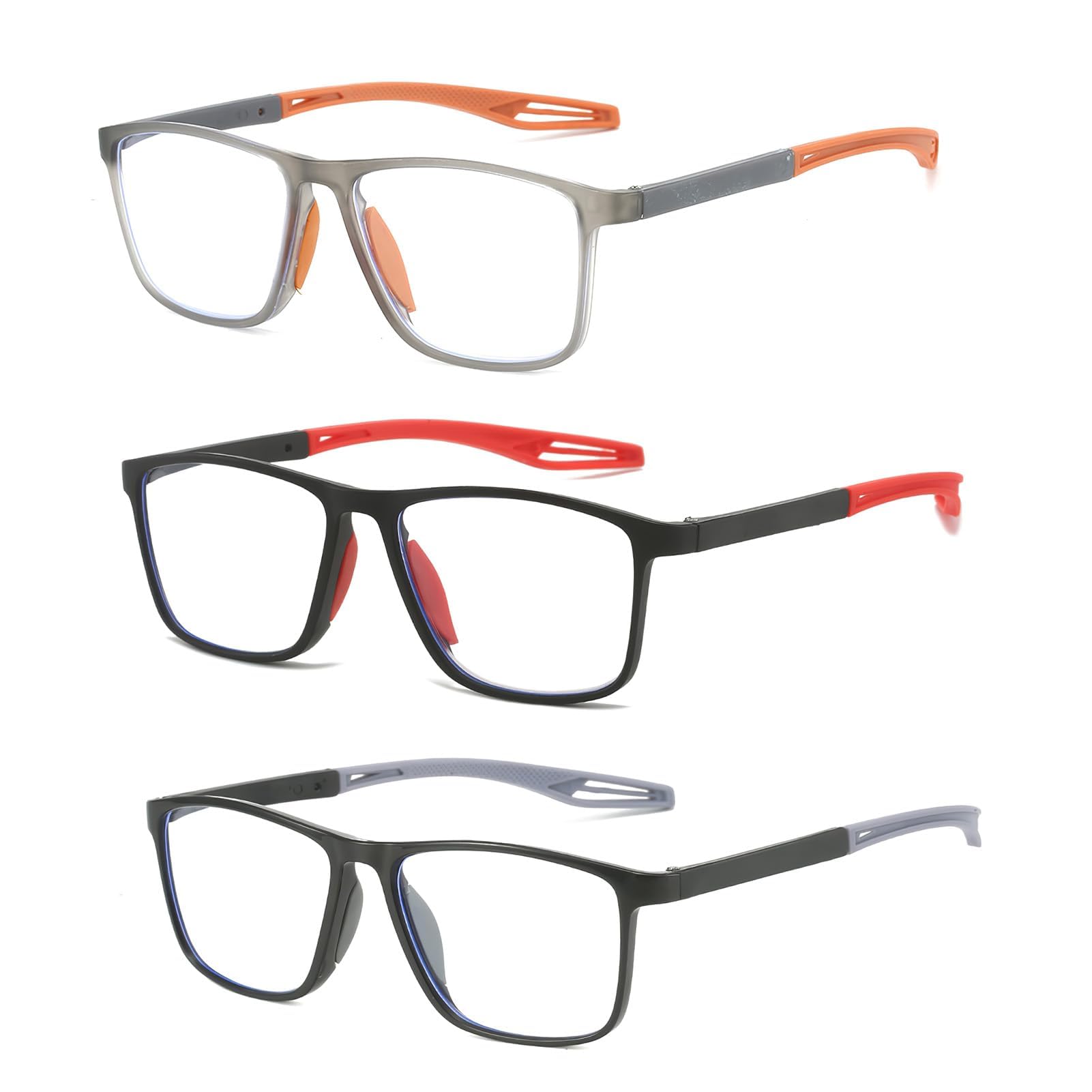 LANAFAY Pack 3 Gafas De Lectura Hombres Mujeres, Gafas Presbicia +2.50, Gafas de Presbicia Anti Luz Azul/UV, Gafas Lectura 2.5 Lente Clara, Vision Clara - Ligeras Comodas