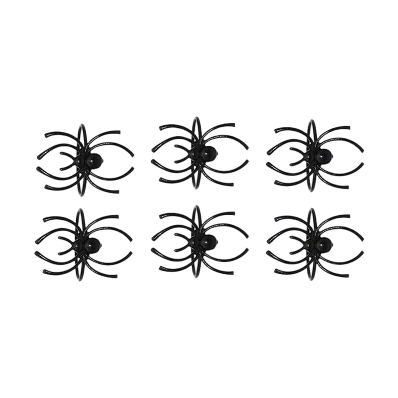 Of 6 Gothics Styles Metal Spiders Napkin Rings Halloween Tableware Accessories for Eerie Theme Parties Halloween Party Accessories
