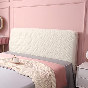 Velvet Headboard Cover for Twin Queen Full California King Size, Thicken Bed Headboard Slipcover Dustproof Protector Cover Bed Head Covers Beige,160cm63"