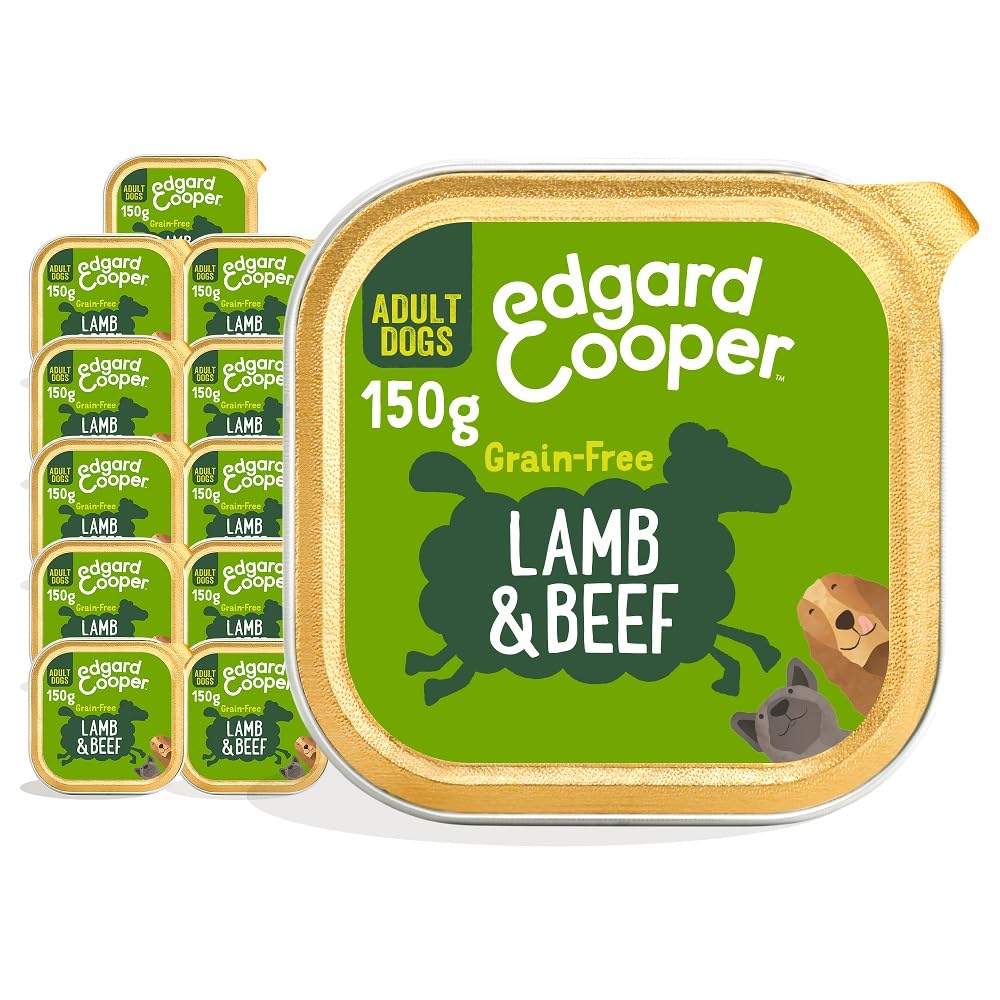 Edgard & Cooper Comida Húmeda para Perros Adultos Latas Perros Natural Sin Cereales Paté 400g x 6 Cordero & Ternera Fresco, Alimentación Sana Sabrosa y Equilibrada, Carne Fresca