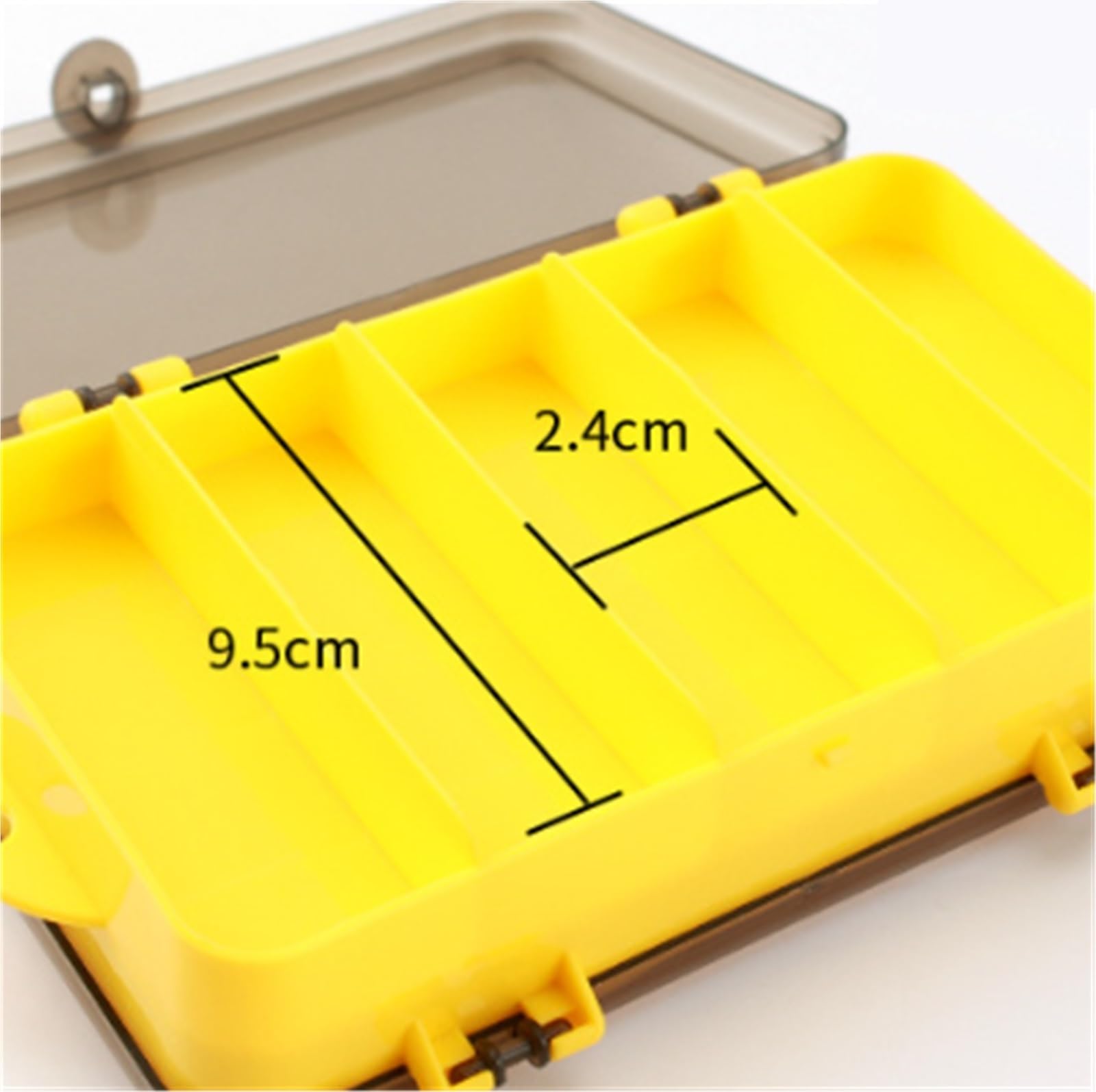 Angelkoffer für Zubehör Angelgerät Boxen Tablett Lagerung Box Kunststoff Behälter for Salzwasser Süßwasser Angelbox für Gummifische(Yellow)