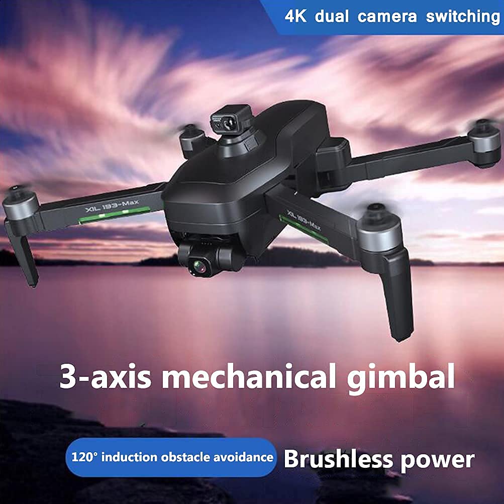 UAV 5G WiFi FPV GPS Drones with 4K HD Camera for Adults GPS Drone with 3-Axis Gimbal RC Drone 360° Automatic Obstacle Avoidance with 2 Batteries 50x Zoom VR 3D Experience