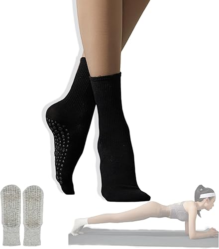 Calcetines de agarre para mujer, calcetines de yoga para pilates, antideslizantes, barre danza, hospital, correr, lindo, de algodón, 34 pares