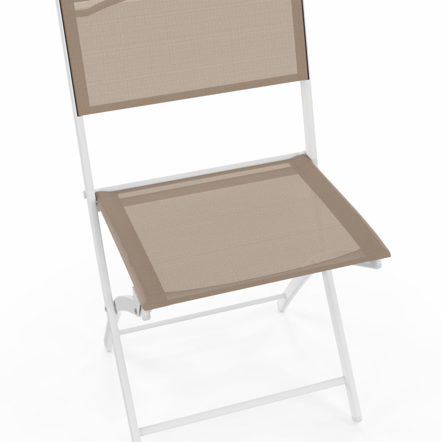 IDMarket - Lot de 6 chaises de Jardin Pliantes Bastia métal et textilène Blanc et Beige