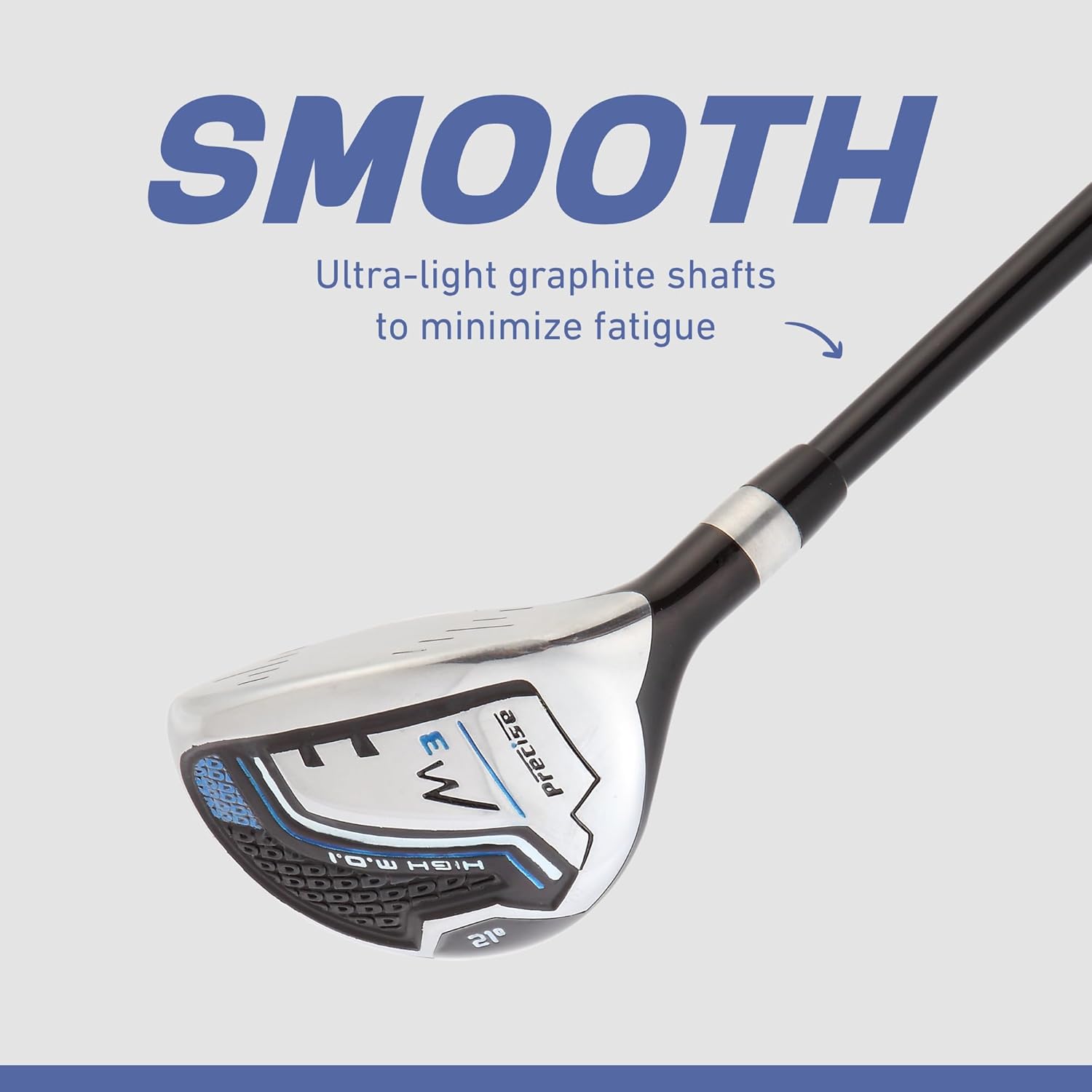 Precise M3 Men’s 14-Piece Golf Set – 460cc Driver, Wood, Hybrid, 6-PW Irons, Putter, Stand Bag, 3 Headcovers and Cover - RH