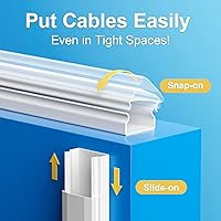 Vista 8 de Yecaye TV Cord Hider, 42in Cord Cover, Large Cable Hider, Wire Covers for 4 Cords, Cable Raceway Wire Hider, Wire Hiders for TV on Wall, Cable Cover